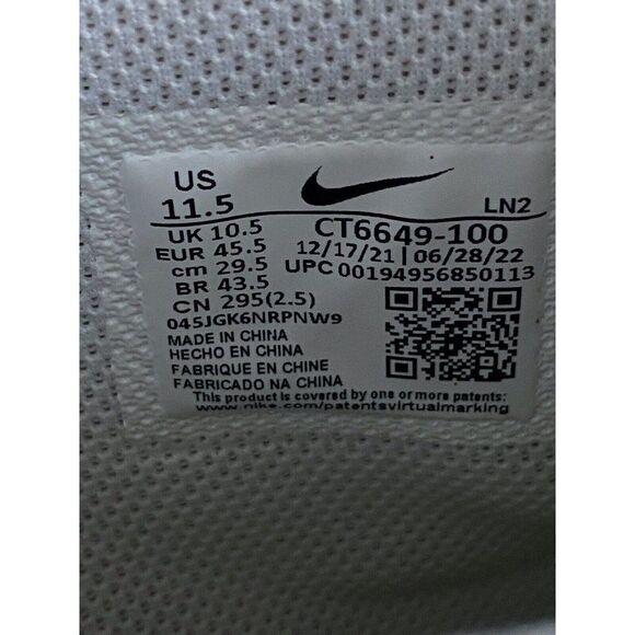 Nike Alpha Menace Pro 3 Panda White Football Cleats CT6649-100 Men’s Size 11.5 - Picture 9 of 9